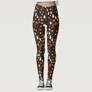 Legging Padrão de Dia das Bruxas Bonito e Spooky