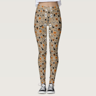 Legging Padrão de Dia das Bruxas Bonito e Spooky