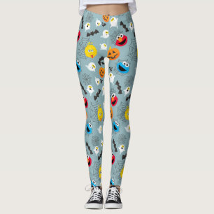 Legging Padrão de Dia das Bruxas da Rua Sésamo