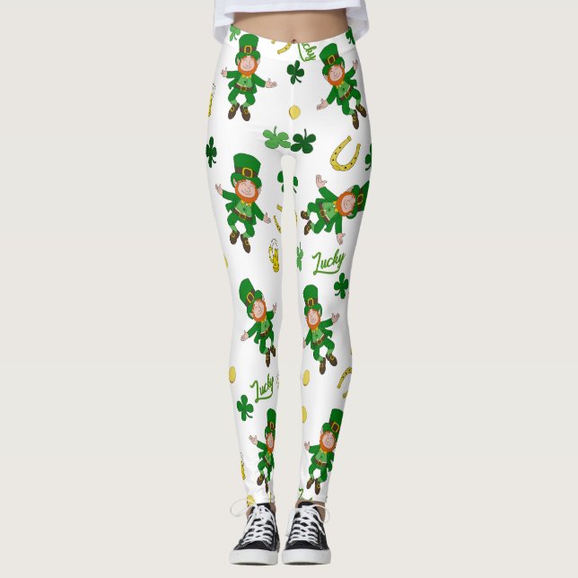 Legging padrão de Dia de São Patrício (Frente)