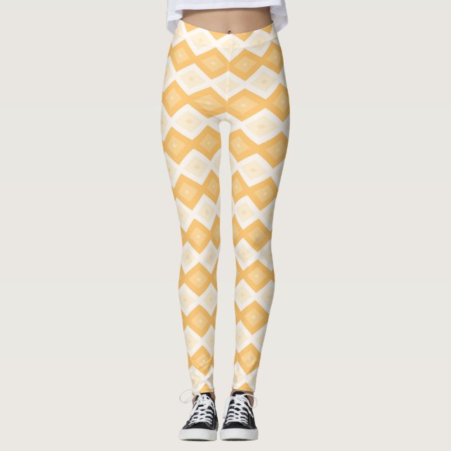 Legging Padrão de diamante amarelo (Frente)