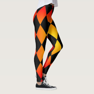 Legging Padrão de ~Diamante do Harlequin ~ Design de Fogo