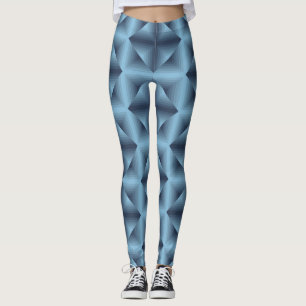 Legging Padrão de diamante em azul