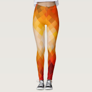 Legging Padrão de Diamante Geométrico Moderno Colorido #16