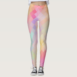 Legging Padrão de Diamante Moderno Geométrico Colorido #13