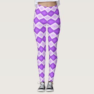 Legging Padrão de diamante roxo brilhante