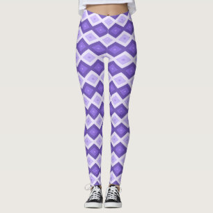 Legging Padrão de diamante violeta