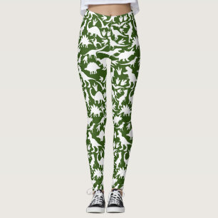Legging Padrão de dinossauros 01 c. fundo DGreen