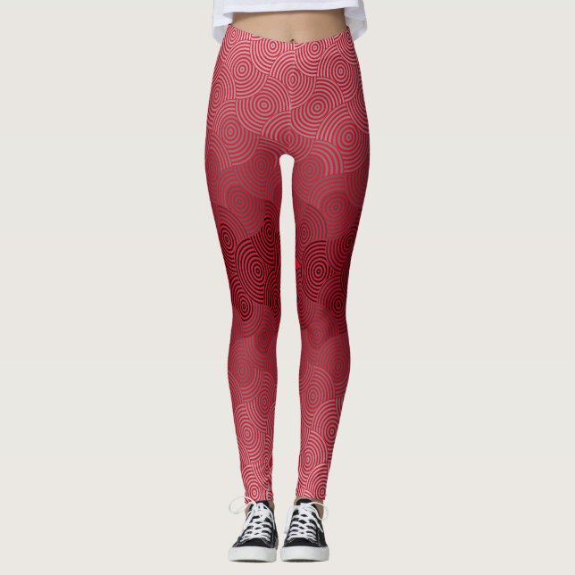 Legging Padrão de disco 02.Cinza vermelho BG (Frente)