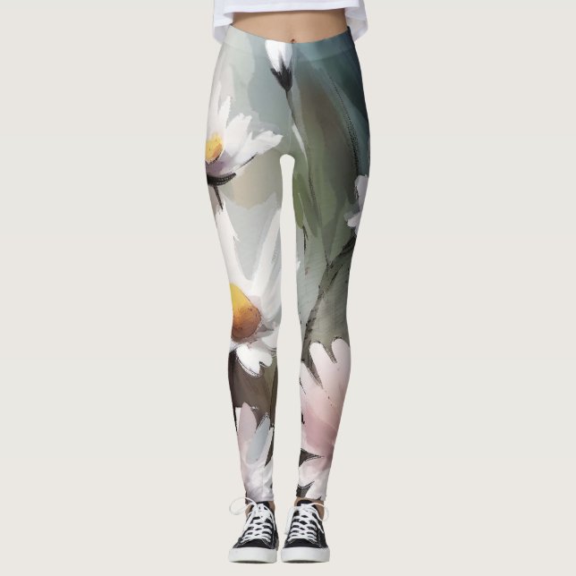 Legging Padrão de Disias de Aquarela (Frente)