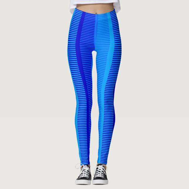 Legging Padrão de distribuição azul (Frente)