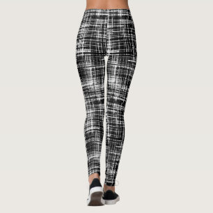 Legging Padrão de distribuição de Abstrato preto e branco