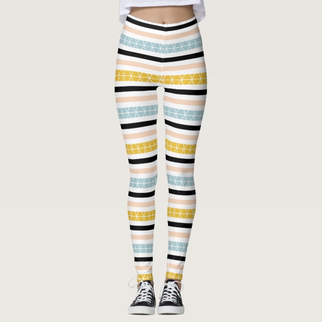 Legging Padrão de distribuição geométrica de na moda (Frente)