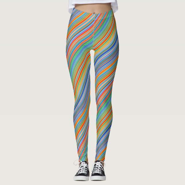 Legging Padrão de distribuição multicores (Frente)