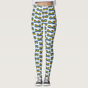 Legging Padrão de diversão dos óculos de cor do arco-í