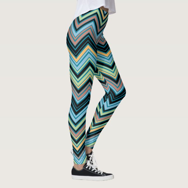 Legging Padrão de Divisor Multicolorido (Direita)