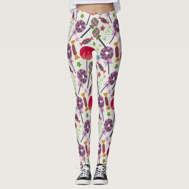 Legging Padrão de doces | Padrão do lombo | pirulito 11 (Frente)