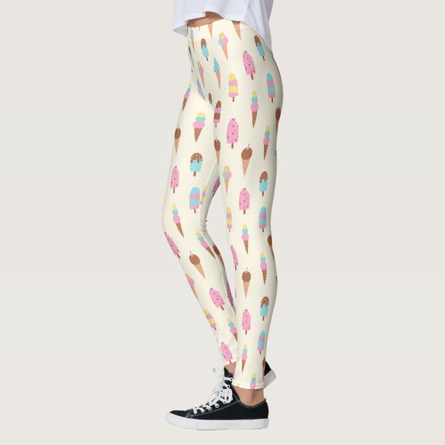 Legging Padrão de doçura de Sorvete de Pastel (Esquerda)