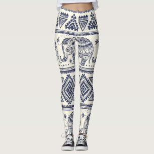 Legging Padrão de Elefante Aztec Tribal