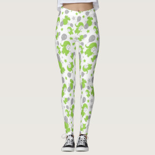 Legging Padrão De Elefantes Verdes, Elefantes Cutes, Estre