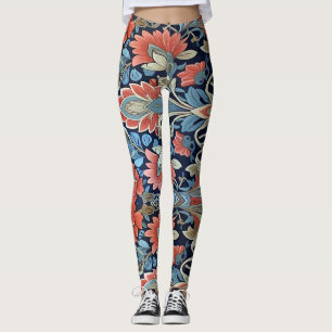 Legging Padrão de Elegância Floral por Ratti_Creative_Arts