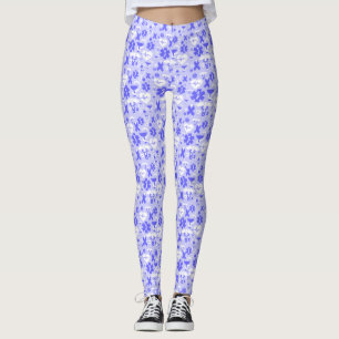 Legging padrão de elemento de farmácia branco azul