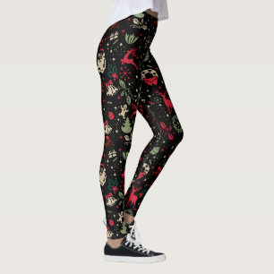 Legging Padrão de Elemento de Natal Antigo