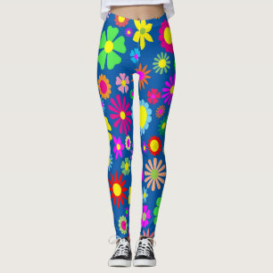 Legging Padrão de energia da ventoinha em azul