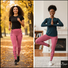 Legging Padrão de entrelaçamento - Rosa Escuro