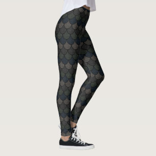 Legging Padrão de Escala de Dragões Escalável Escuro