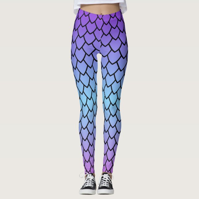 Legging Padrão de Escama de Dragão (Frente)