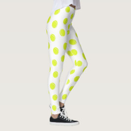 Legging Padrão de esfera de tênis em branco