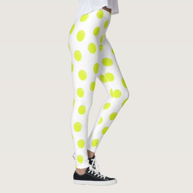 Legging Padrão de esfera de tênis em branco (Direita)