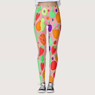 Legging Padrão de Espectro Colorido e Frutífero