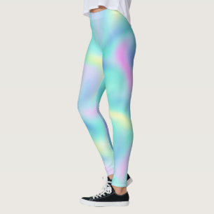 Legging Padrão de espirais Bonito de Pastel desfocadas co