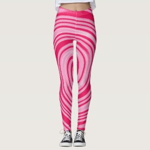 Legging Padrão de espiral cor-de-rosa
