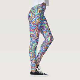 Legging Padrão de espiral de Abstrato de cor colorida, div