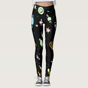 Legging Padrão de Esplendor Celestial Cósmico Colorido