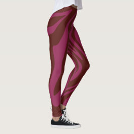 Legging Padrão de estampa de zebra rosa quente e roxo