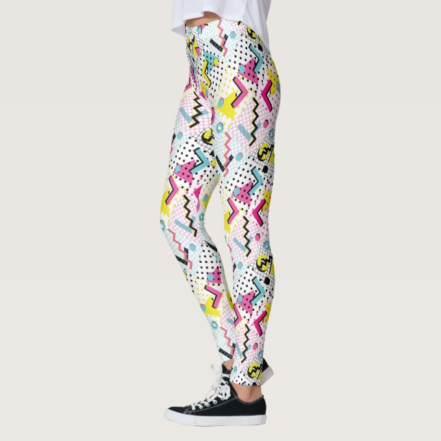 Legging Padrão de Estilo de Memphis Pós-moderno (Esquerda)