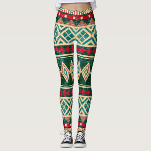 Legging Padrão de Estilo Geométrico Africano abstrato