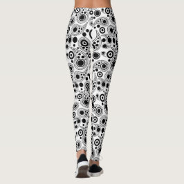 Legging Padrão de estilo paisley em círculos brancos