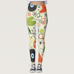 Legging Padrão de Estilo Retro Vintage dos Anos 50 1950's
