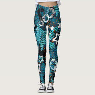 Legging Padrão de estrela Grunge, design infantis brincalh
