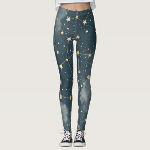 Legging Padrão de Estrelas da Constelação Celeste (4)