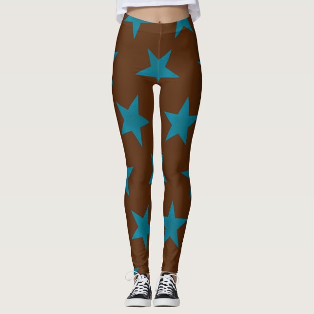 Legging Padrão de estrelas de ouro 16 (Frente)