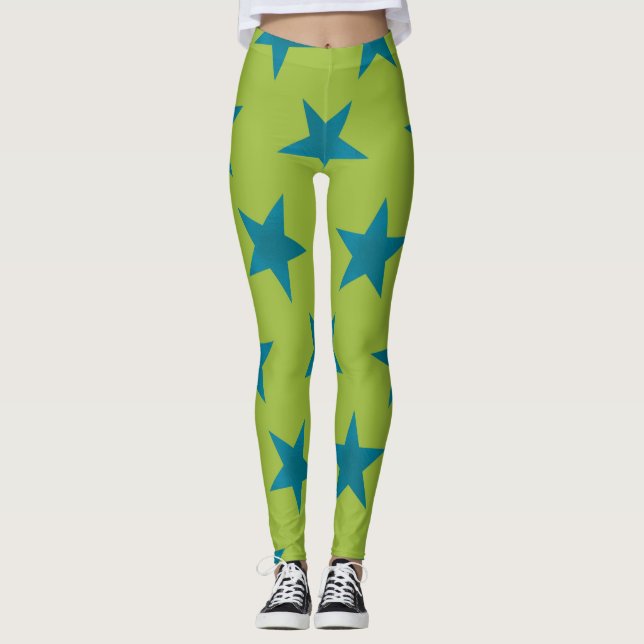 Legging Padrão de estrelas de ouro 20 (Frente)