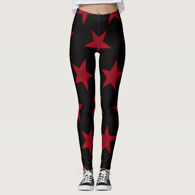 Legging Padrão de estrelas de ouro 8 (Frente)