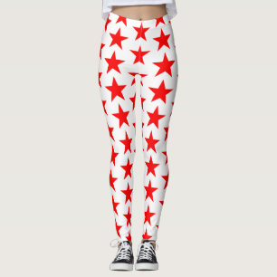 Legging Padrão de estrelas vermelhas
