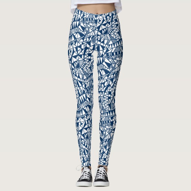 Legging Padrão de Estrutura Louco 060423 - Indigo Estilo A (Frente)